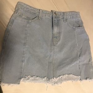 FOREVER 21  Women's Light Blue Jean Denim Mini Skirt Size Medium
